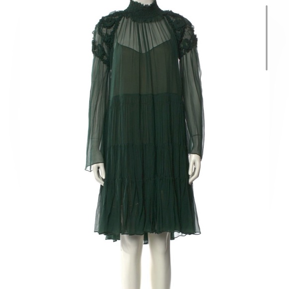 Chloe Dresses & Skirts - Chloe Dark Green Long Sleeve Dress